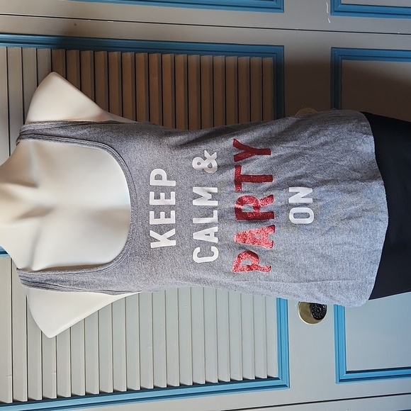 Victoria's Secret Graphic Tank Top - Keep Calm & Party On - Picture 2 of 11